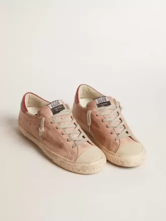 Super-Star LTD i rosa nubuck med perforerad stjärna och läderflik på hälen