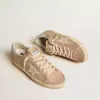 Super-Star LTD i vitt nät och rosa nubuck med Swarovski-kristaller på hälfliken Super-Star LTD i vitt nät och rosa nubuck med Swarovski-kristaller på hälfliken