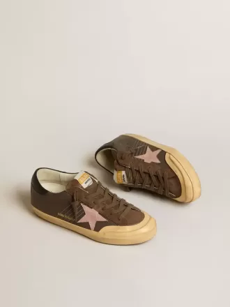 Super-Star Penstar LTD för damer i brunt läder med rosa mockastjärna