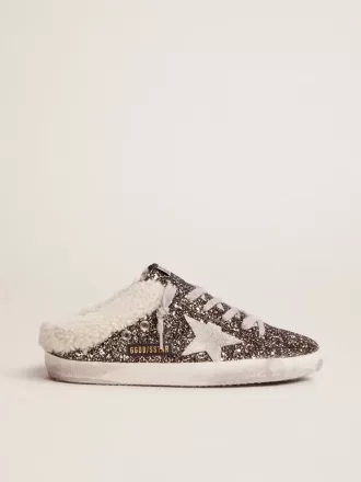 Super-Star Sabot för damer med glitter och fårskinnsfoder