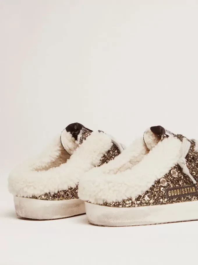 Super-Star Sabot för damer med glitter och fårskinnsfoder