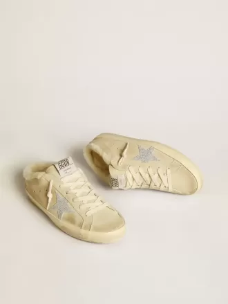Super-Star Sabots med Swarovski-kristallstjärna och foder i shearling Super-Star Sabots med Swarovski-kristallstjärna och foder i shearling