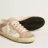 Super-Star-sneakers för damer i rosa mocka med silvermetallisk läderstjärna Super-Star-sneakers för damer i rosa mocka med silvermetallisk läderstjärna