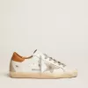 Super-Star-sneakers för damer med stjärna i mocka och brun hälflik Super-Star-sneakers för damer med stjärna i mocka och brun hälflik