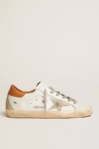Super-Star-sneakers för herr med stjärna i mocka och brun hälflik