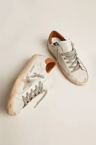 Super-Star-sneakers för herr med stjärna i mocka och brun hälflik