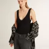 Svart bodysuit med V-ringning för dam