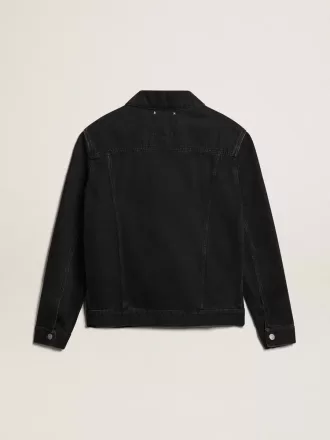Svart denimjacka för herr i one-wash-modell