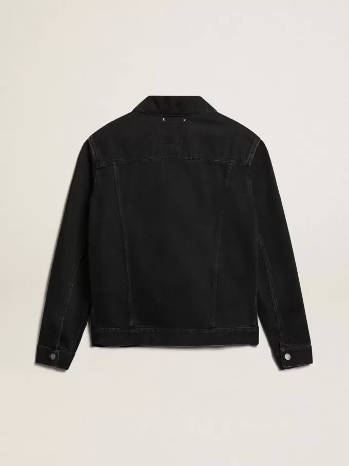 Svart denimjacka för herr i one-wash-modell