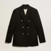 Svart dubbelknäppt blazer för dam