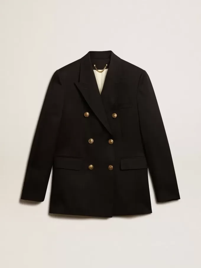 Svart dubbelknäppt blazer för dam