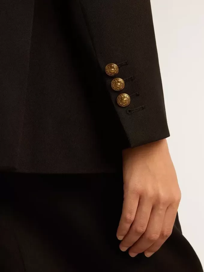 Svart dubbelknäppt blazer för dam