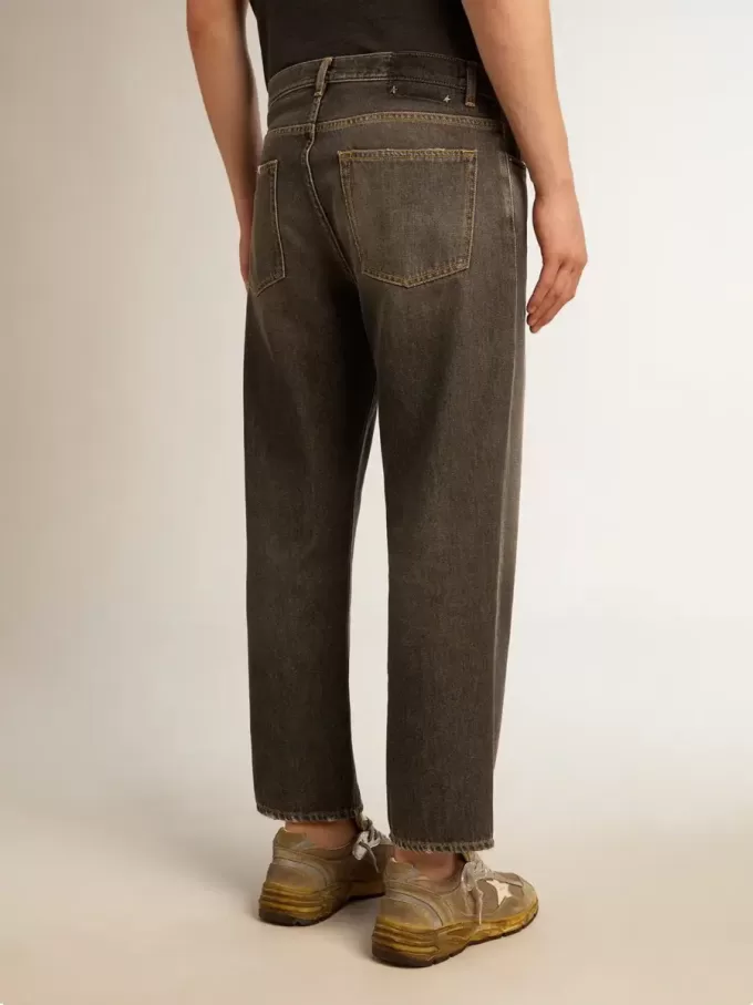 Svart jeans för herr med stonewashed-effekt