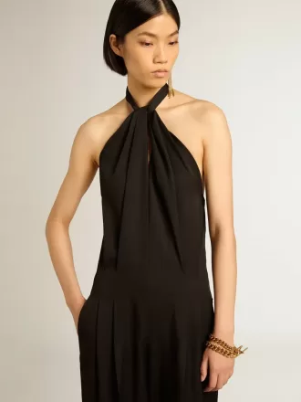 Svart jumpsuit i ullgabardin