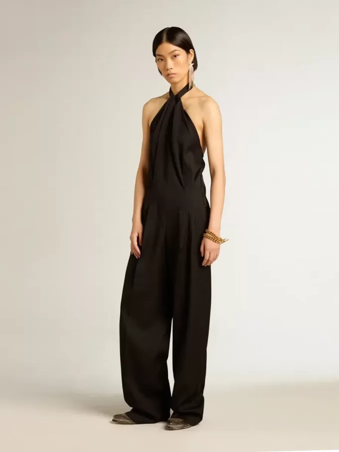 Svart jumpsuit i ullgabardin Svart jumpsuit i ullgabardin