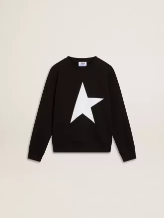 Svart sweatshirt för pojkar med vit maxistjärna på framsidan