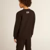 Svart sweatshirt för pojkar med vit maxistjärna på framsidan Svart sweatshirt för pojkar med vit maxistjärna på framsidan