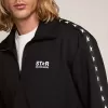 Svart sweatshirt med dragkedja och vita stjärnor för herr Svart sweatshirt med dragkedja och vita stjärnor för herr