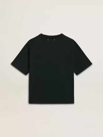 Svart T-shirt för damer med kristaller