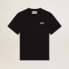 Svart T-shirt för herr med kontrasterande vit logotyp och stjärna Svart T-shirt för herr med kontrasterande vit logotyp och stjärna