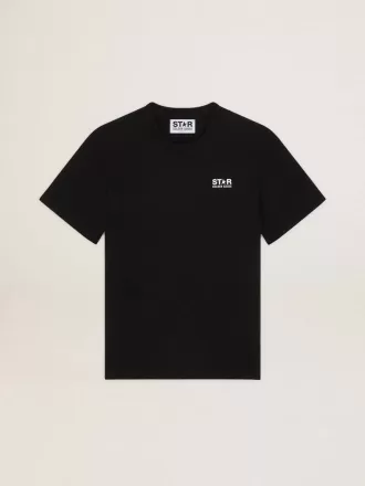 Svart T-shirt för herr med kontrasterande vit logotyp och stjärna