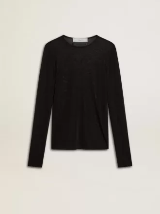 Svart t-shirt med rund hals för dam