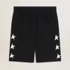 Svarta bermuda-shorts för herr med vita stjärnor Svarta bermuda-shorts för herr med vita stjärnor