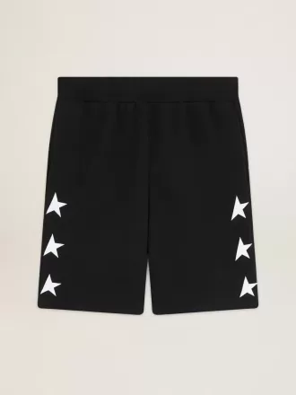 Svarta bermuda-shorts för herr med vita stjärnor