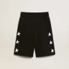 Svarta bermudashorts för pojkar med vita stjärnor Svarta bermudashorts för pojkar med vita stjärnor