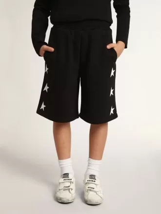Svarta bermudashorts för pojkar med vita stjärnor
