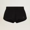 Svarta damshorts med ton-i-ton-stjärna
