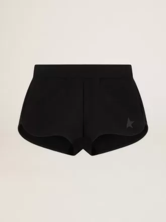 Svarta damshorts med ton-i-ton-stjärna