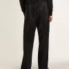 Svarta jeans för herr med lös passform och kristaller med gradienteffekt över hela plagget Svarta jeans för herr med lös passform och kristaller med gradienteffekt över hela plagget