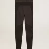 Svarta leggings för damer med blandade sömmar