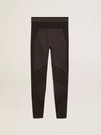 Svarta leggings för damer med blandade sömmar
