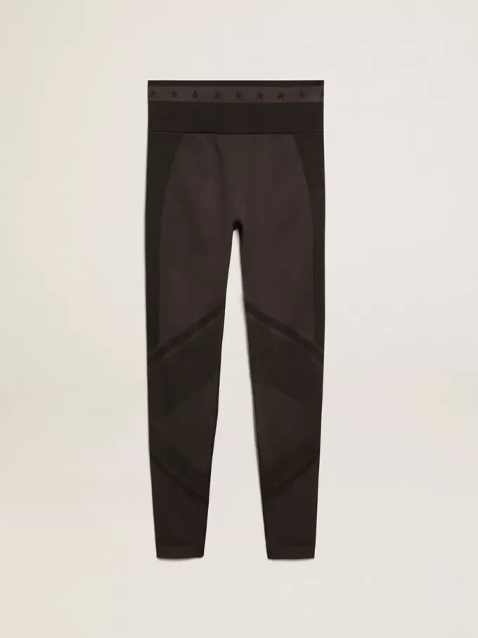Svarta leggings för damer med blandade sömmar