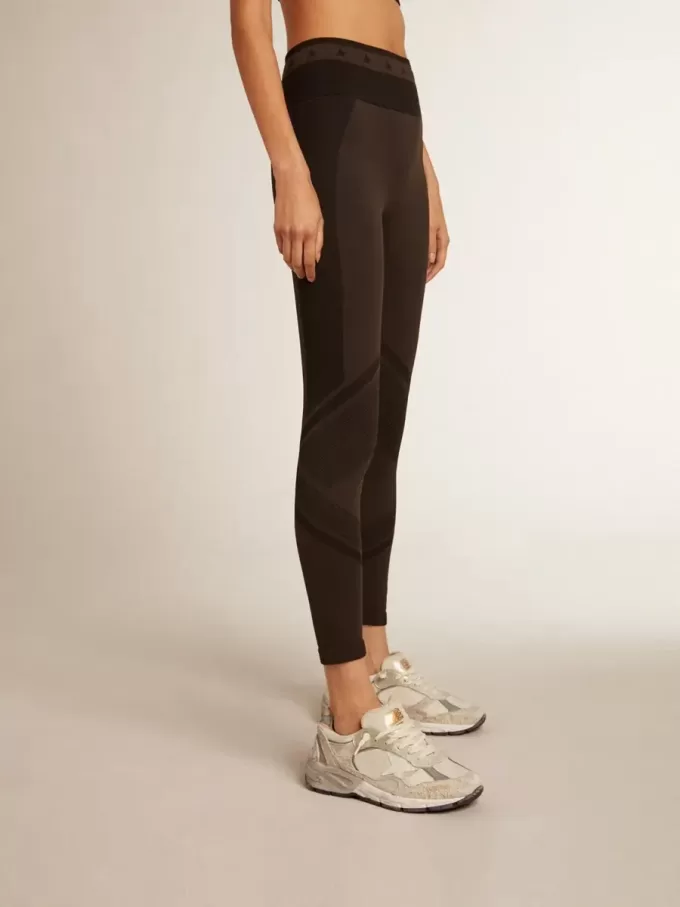 Svarta leggings för damer med blandade sömmar