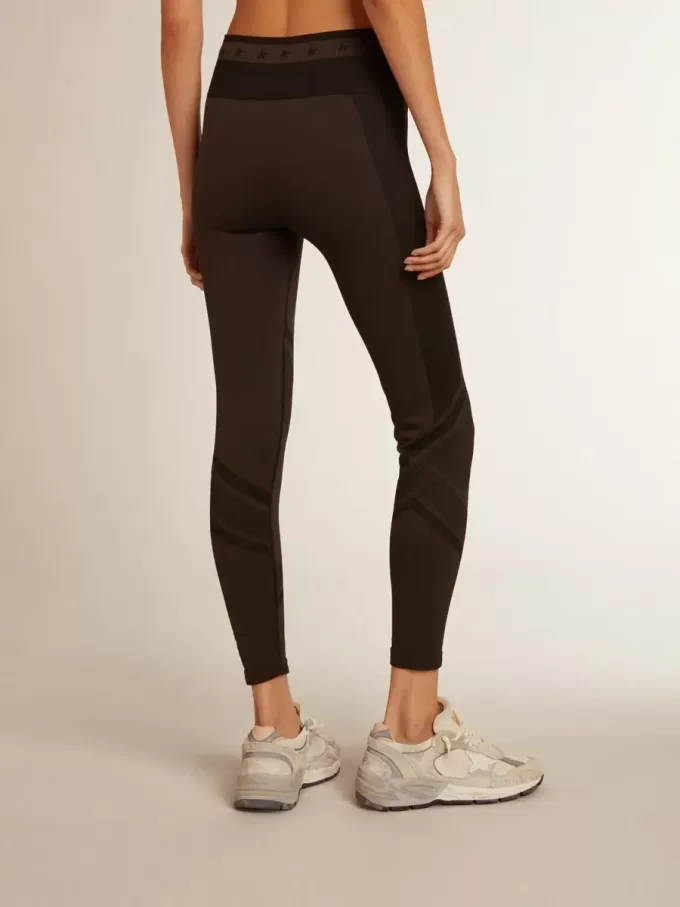 Svarta leggings för damer med blandade sömmar