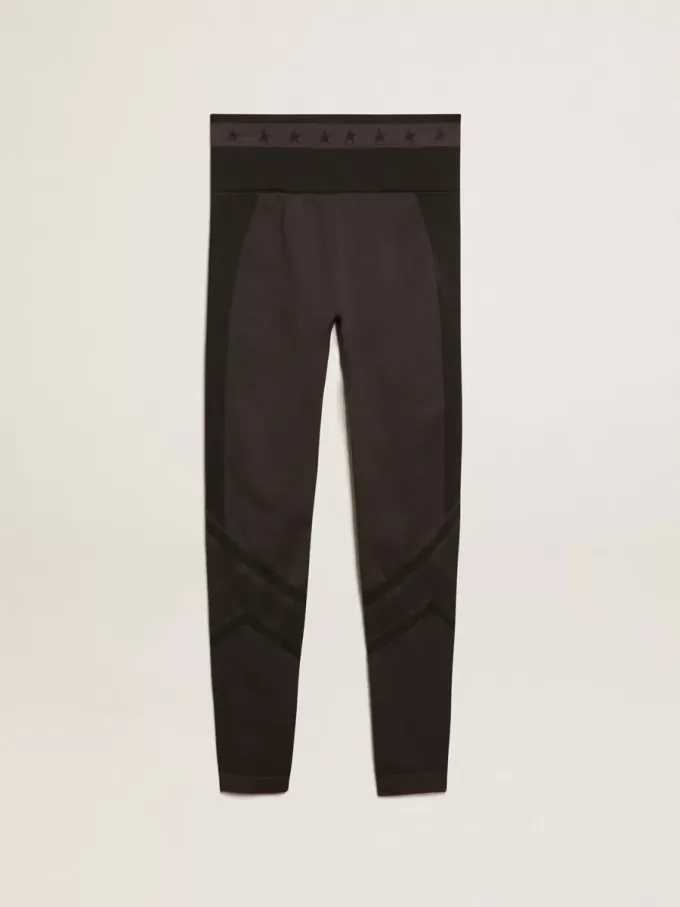Svarta leggings för damer med blandade sömmar