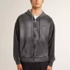 Sweatshirt i antracit med sprayad effekt och nitar Sweatshirt i antracit med sprayad effekt och nitar