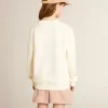 Sweatshirt i åldrat vitt med flerfärgad Golden-text på framsidan Sweatshirt i åldrat vitt med flerfärgad Golden-text på framsidan
