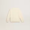 Sweatshirt i åldrat vitt med flerfärgad Golden-text på framsidan Sweatshirt i åldrat vitt med flerfärgad Golden-text på framsidan