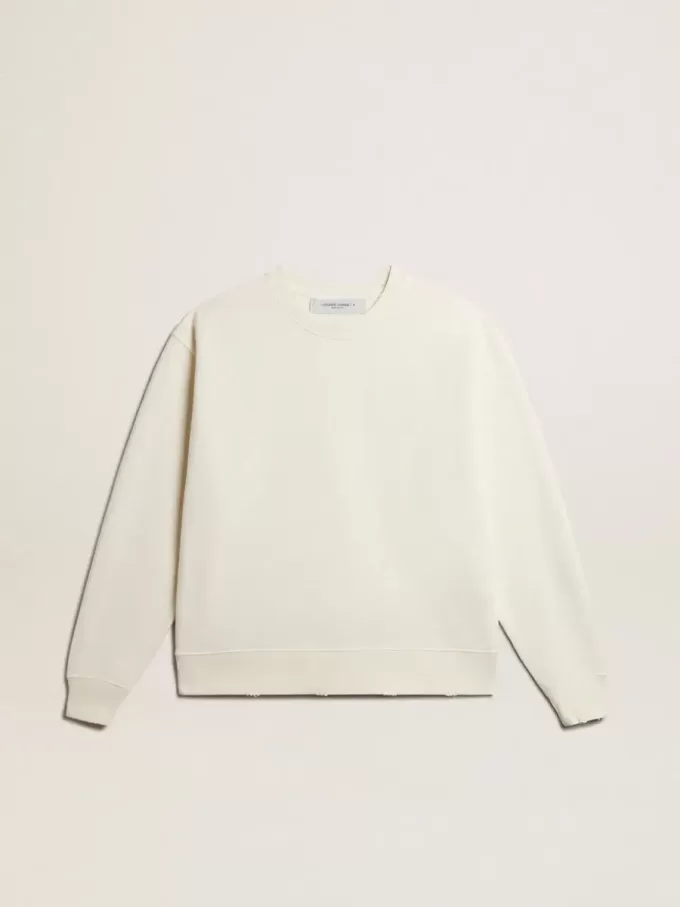 Sweatshirt i åldrat vitt med omvänd logotyp på baksidan – Jersey Capsule Sweatshirt i åldrat vitt med omvänd logotyp på baksidan – Jersey Capsule