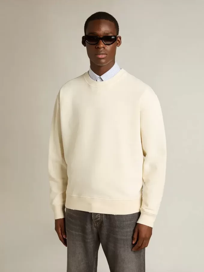Sweatshirt i åldrat vitt med omvänd logotyp på baksidan – Jersey Capsule Sweatshirt i åldrat vitt med omvänd logotyp på baksidan – Jersey Capsule