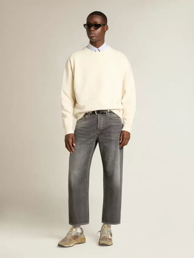Sweatshirt i åldrat vitt med omvänd logotyp på baksidan – Jersey Capsule Sweatshirt i åldrat vitt med omvänd logotyp på baksidan – Jersey Capsule