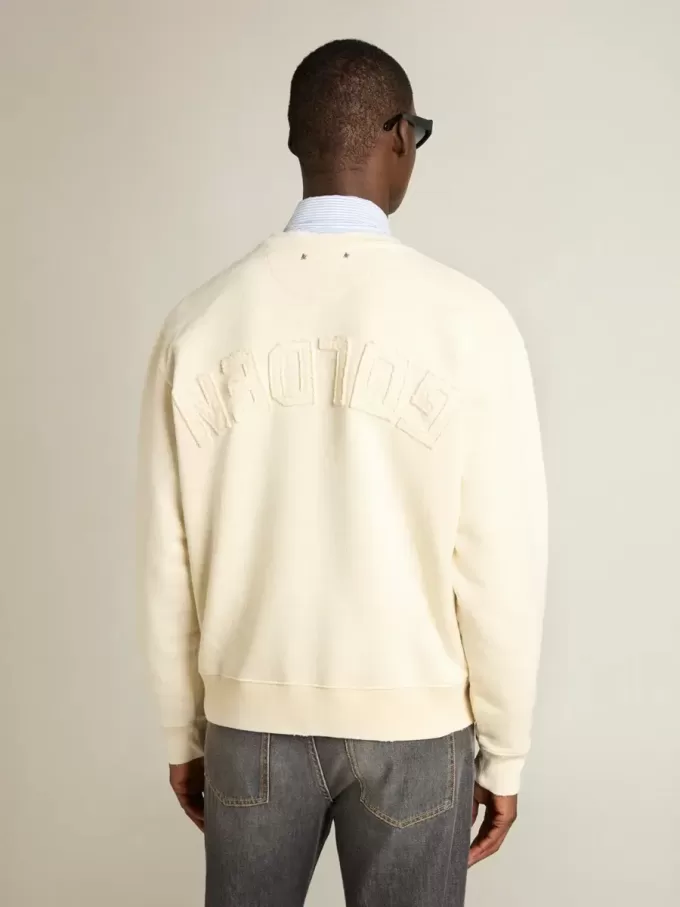 Sweatshirt i åldrat vitt med omvänd logotyp på baksidan – Jersey Capsule Sweatshirt i åldrat vitt med omvänd logotyp på baksidan – Jersey Capsule