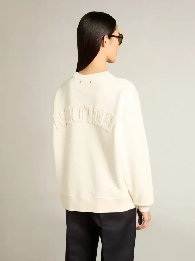 Sweatshirt i åldrat vitt med omvänd logotyp på baksidan – Jersey Capsule Sweatshirt i åldrat vitt med omvänd logotyp på baksidan – Jersey Capsule