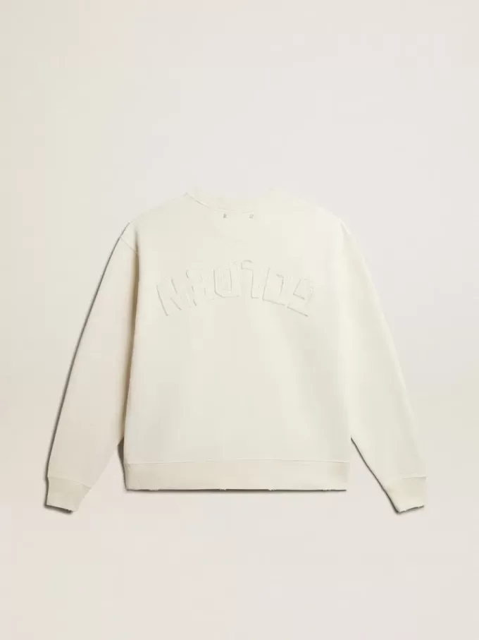 Sweatshirt i åldrat vitt med omvänd logotyp på baksidan – Jersey Capsule Sweatshirt i åldrat vitt med omvänd logotyp på baksidan – Jersey Capsule