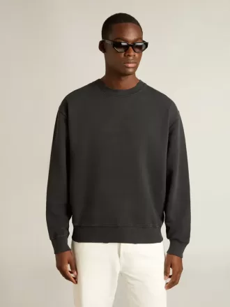 Sweatshirt i tvättad svart med omvänd logotyp på baksidan – Jersey Capsule