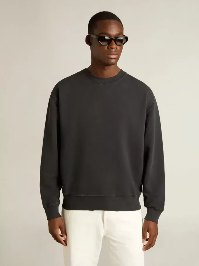 Sweatshirt i tvättad svart med omvänd logotyp på baksidan – Jersey Capsule Sweatshirt i tvättad svart med omvänd logotyp på baksidan – Jersey Capsule